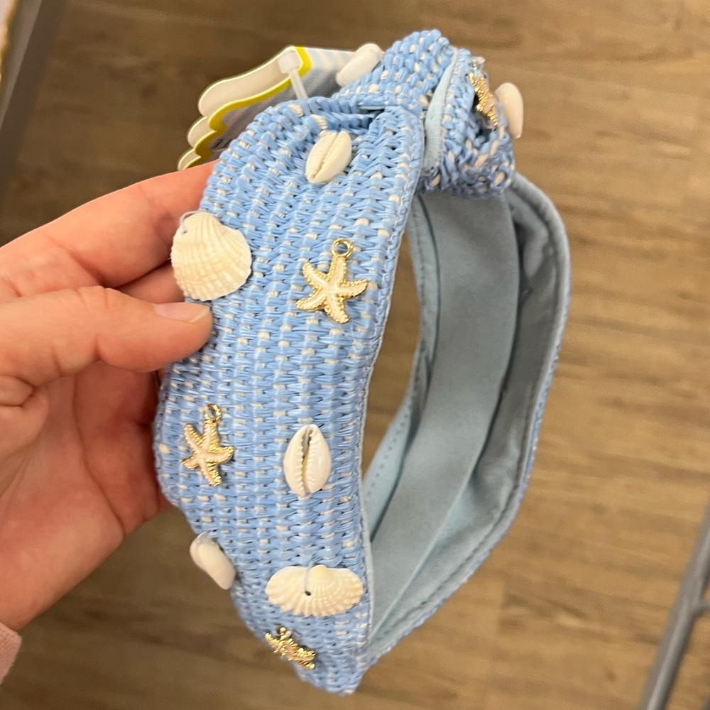 Blue Woven Headband with Seashell Accents - Picture 9 of 13